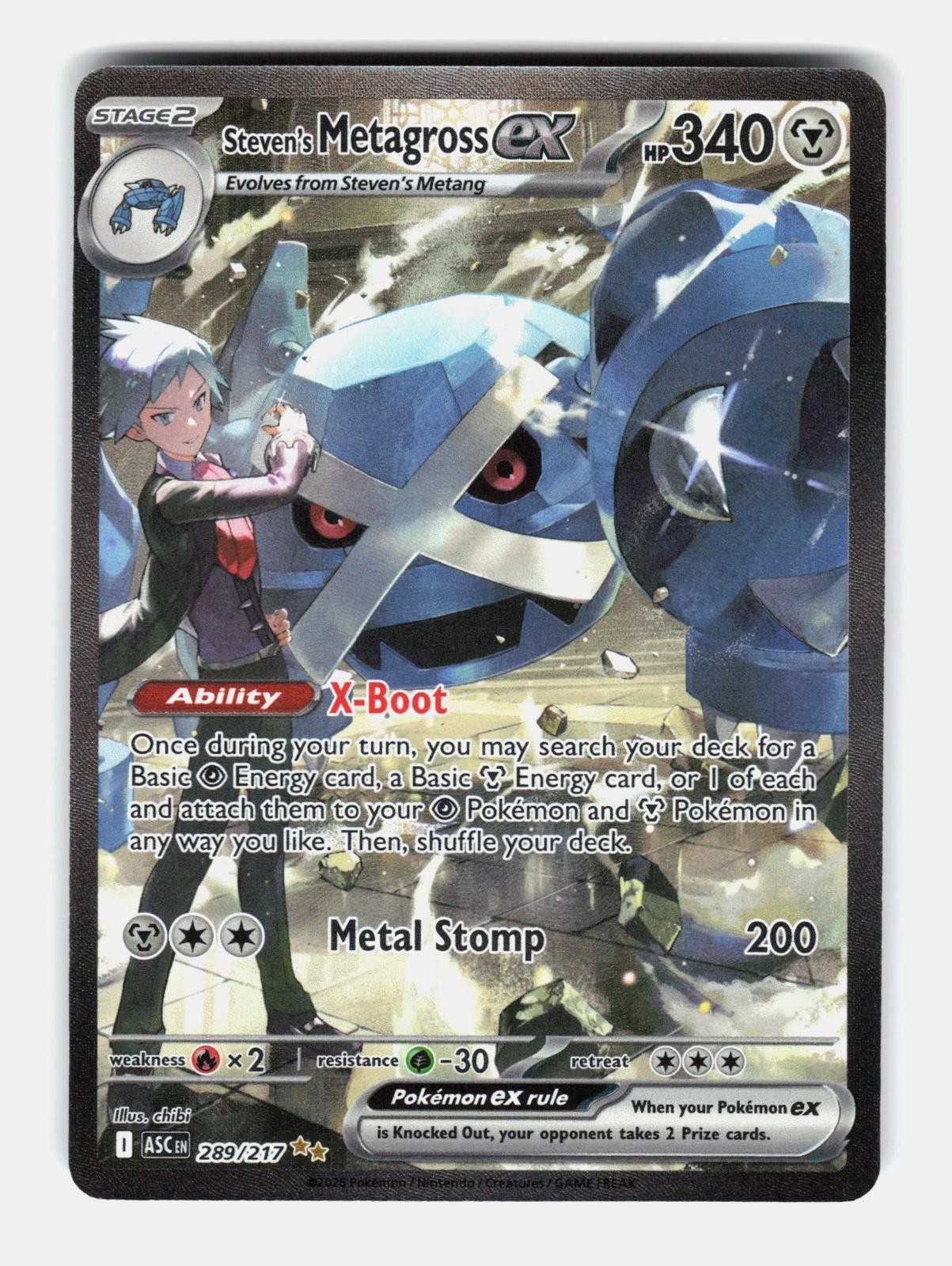 Steven's Metagross ex 289/217 Ascended Heroes Pokemon Holo NM