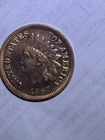 1867 EF Indian Head Cent! Cleaned But Decent Quality. RED