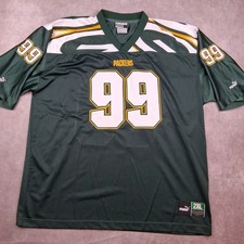 Vintage Green Bay Packers Jersey Puma 2XL #99 Green Stitched 90s Made Korea