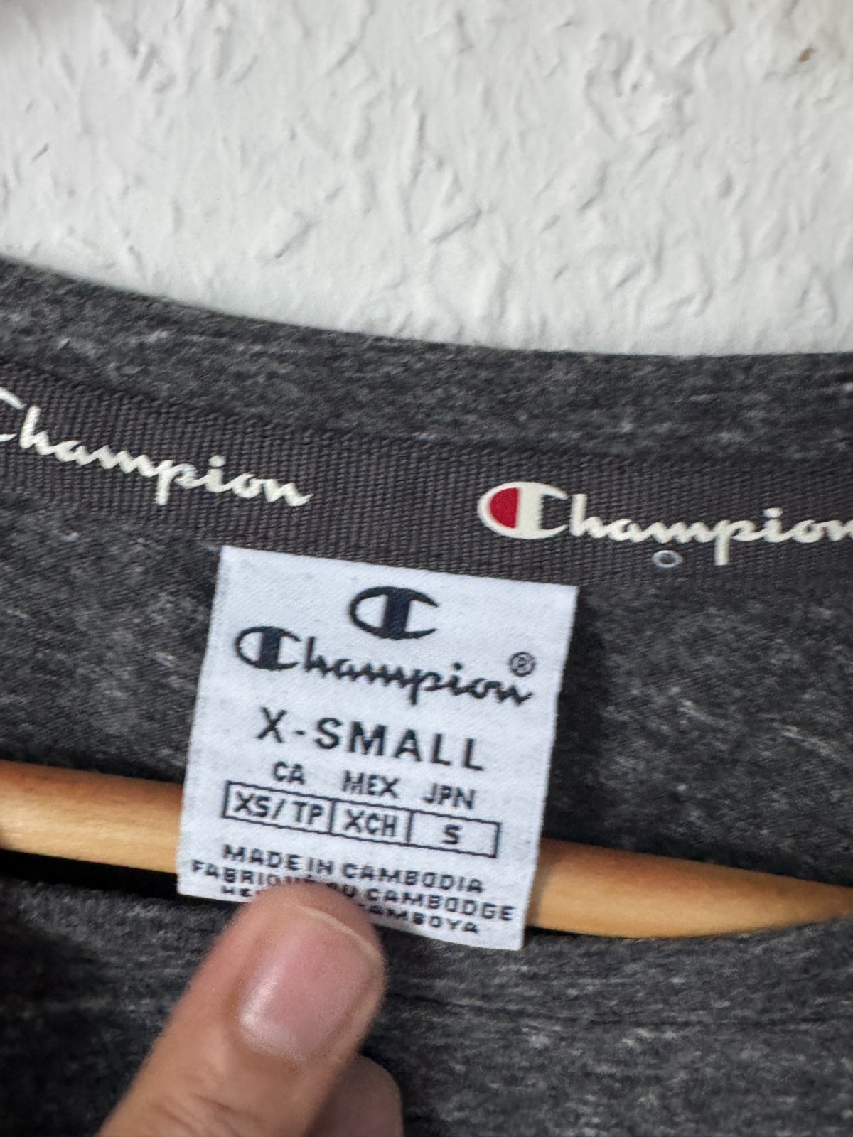 Champion "Authentic Athletic Apparel" Men's Heather Charcoal T-Shirt - XS image 8
