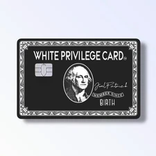 Privilege B/W Holographic Credit Card Sticker Debit Skin Decal Cover 🔥