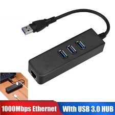 3 Port USB 3.0 Hub Gigabit to Ethernet Adapter Lan RJ45 Network to 1000Mbps