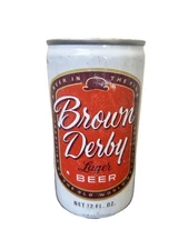 Brown Derby Lager Beer 12 fl oz Empty Can Aluminum Pull Tab
