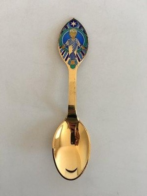 A. Michelsen 1984 Christmas Spoon Gilded Sterling Silver with Enamel