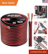 High-Performance 100ft 14 Gauge Speaker Cable - Flexible Copper Clad Aluminum
