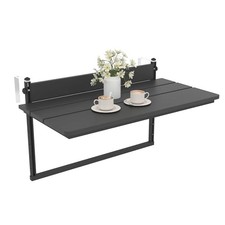 Large Folding Balcony Table for Railing, Patio HDPE Bar Adjustable Hanging 32"