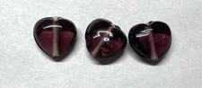 8.2 oz. Glass Beads -Transparent Purple color-Heart shape -18mm x 16mm- 100 pcs