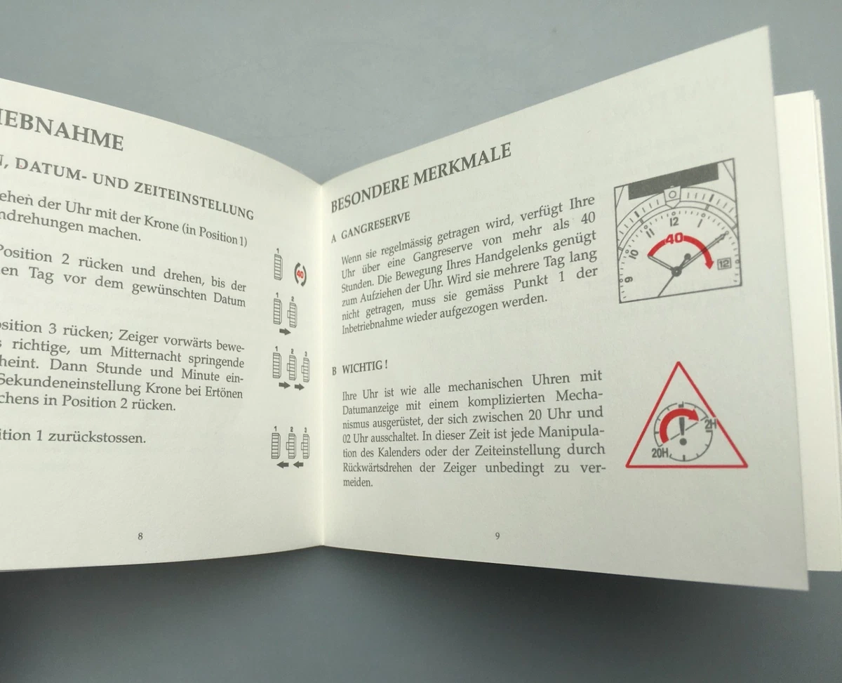 Breitling Automatic 1 I Instrucciones Manual Folleto Automático Alas