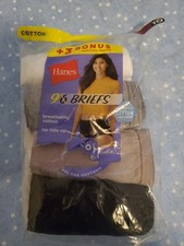 Hanes Women's Cotton Briefs 7 Pair Open pack Size 10 Free Ship WP76