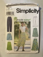 Simplicity 7655 Pants Shorts Skirt Misses Sewing Pattern Uncut Size L XL 18-24