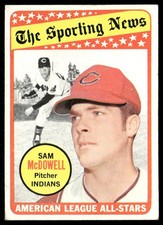 Sam McDowell 1969 Topps #435 Cleveland Indians Good-VG Creases