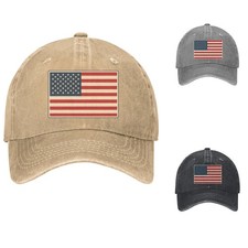 American Flag USA Patriotic Classic Everyday Wear Cotton Baseball Cap Hat