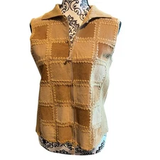 Designer Studio Originals Vintage Leather Knit Patchwork Vest PM