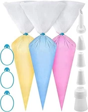 Disposable Pastry Piping Bags with Decorating Tips