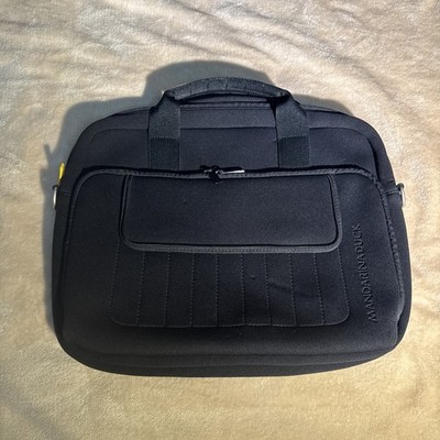 Mandarina Duck Laptop Bag Black Neoprene Missed Shoulder Strap Zip Closure