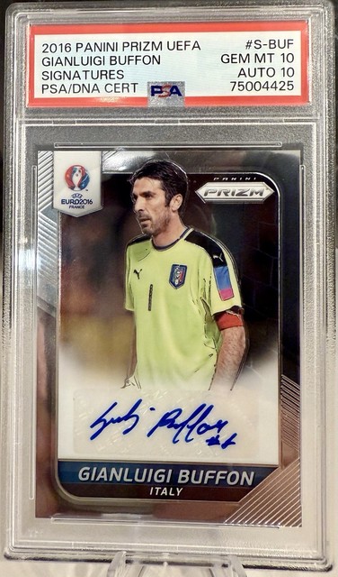 2016 Panini Prizm UEFA Euro Gianluigi Buffon  Signatures Prizm PSA 10 Auto 10