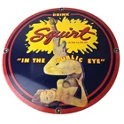 Vintage Squirt Porcelain Sign - Soda Beverage Drink Gas Station Ad Sign