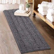 Grey Bath Rugs - Soft Large Bathroom Rugs 60" x 24" Farmhouse Floor Cover