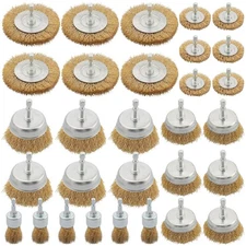 WENORA 30 Pack Wire Brush Wheel for Drill, Brass Wire Brush for Drill, 1/4 In...