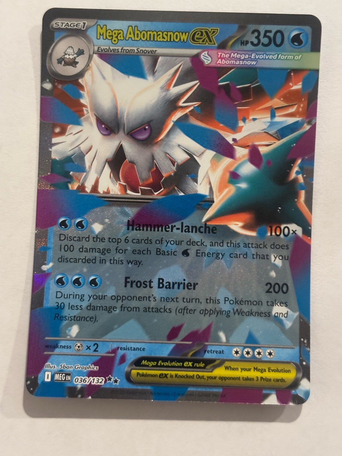 Mega Abomasnow ex 36/132 Mega Evolution Double Rare NM