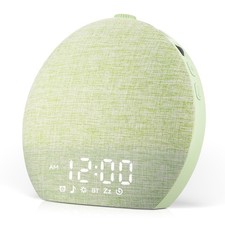 Bluetooth Alarm Clock with Soothing Sounds for Kids Screen-Free Green