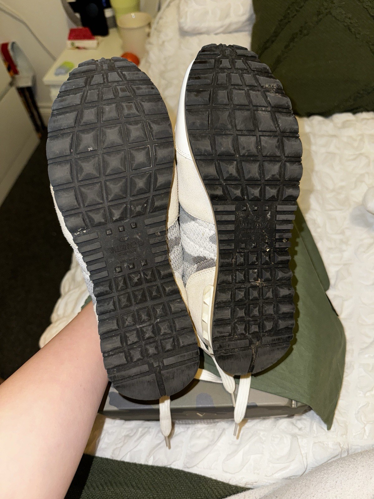 Valentino Garavani Mesh camouflage Rock Runner White Sneakers image 8