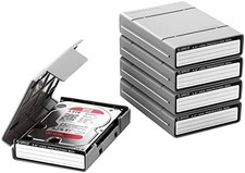 Set of five shockproof anti-static hard drive cases