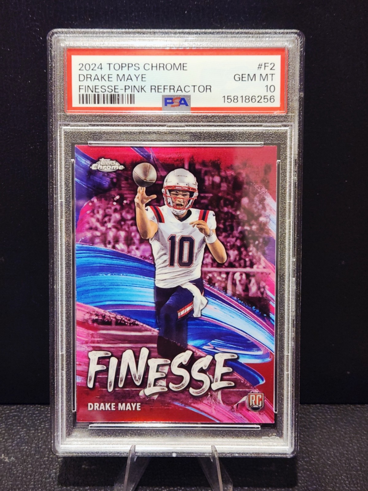 Drake Maye Topps Chrome Finesse #F2 Pink Refractor