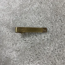 Vintage Broyhill Gold Tone Logo Tie Bar Clip Mens Metal Business Dress Menswear