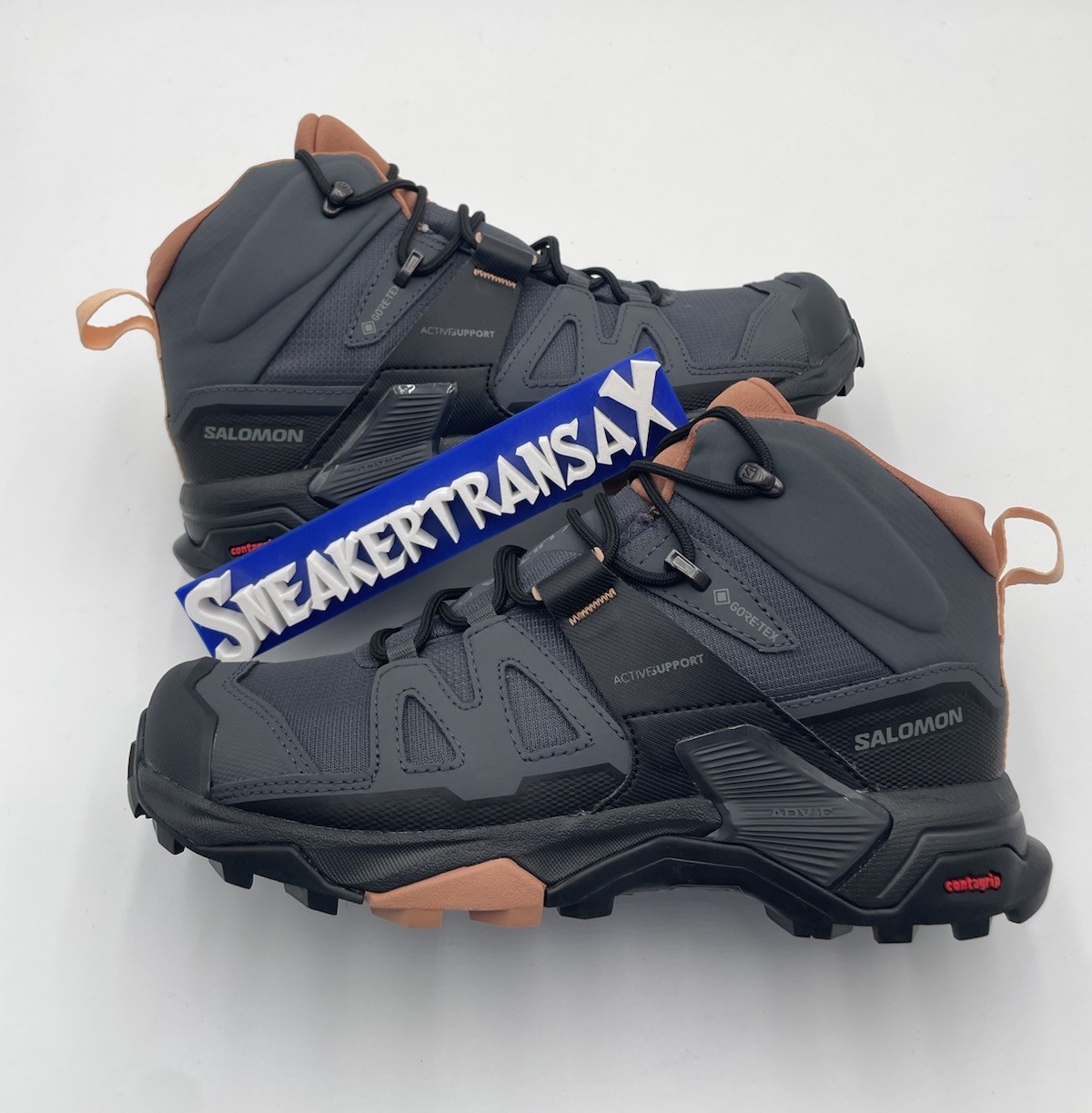 Nuovi stivali da trekking Salomon X Ultra 4 Mid Goretex taglia U.S donna 7 neri mandorla NB