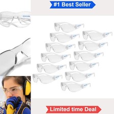 Safety Glasses ANSI Z87 Impact Resistant Polycarbonate UV Protection 12 Pack