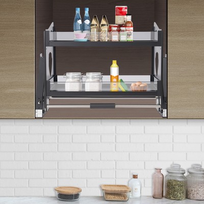 Pull Down Cabinet Organizer 2 Tier Kitchen Cabinet Pull Down Shelf Pull Out USA