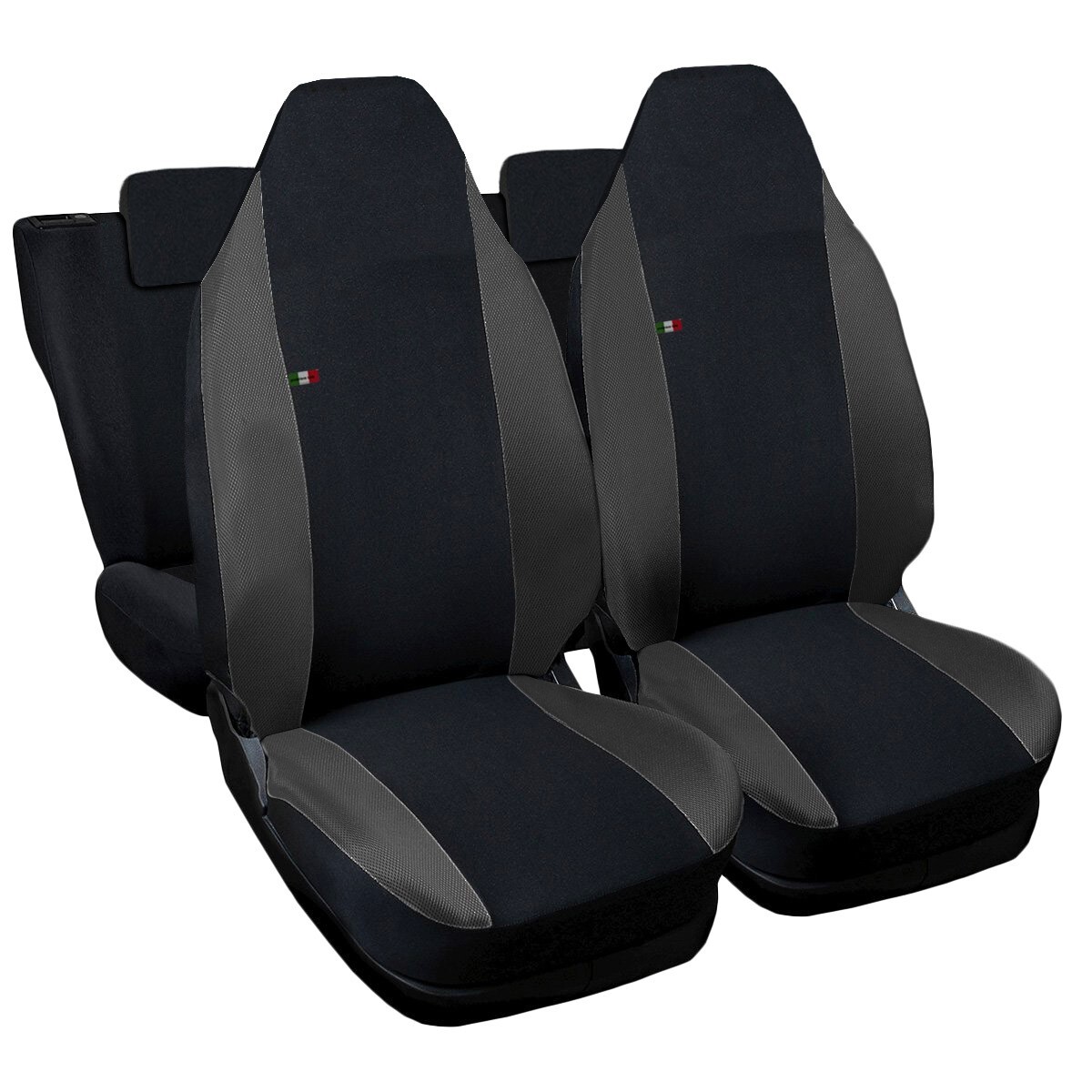 Coprisedili Auto In Ecopelle Per Smart Fortwo 451 (2007-2014) - Beige Zucchero E Rosso/Nero - 2 Anteriori - 5