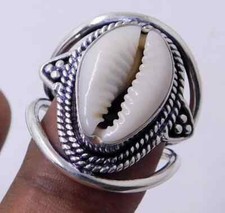Cowrie Shell Ring 925 Sterling Silver Protection Ring Handmade Ring Gift For Her