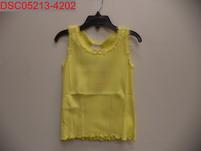 Stain, Boboli Girls Yellow Rib Knit Lace Trim Tank w/Bow Accent 7 8445470037866