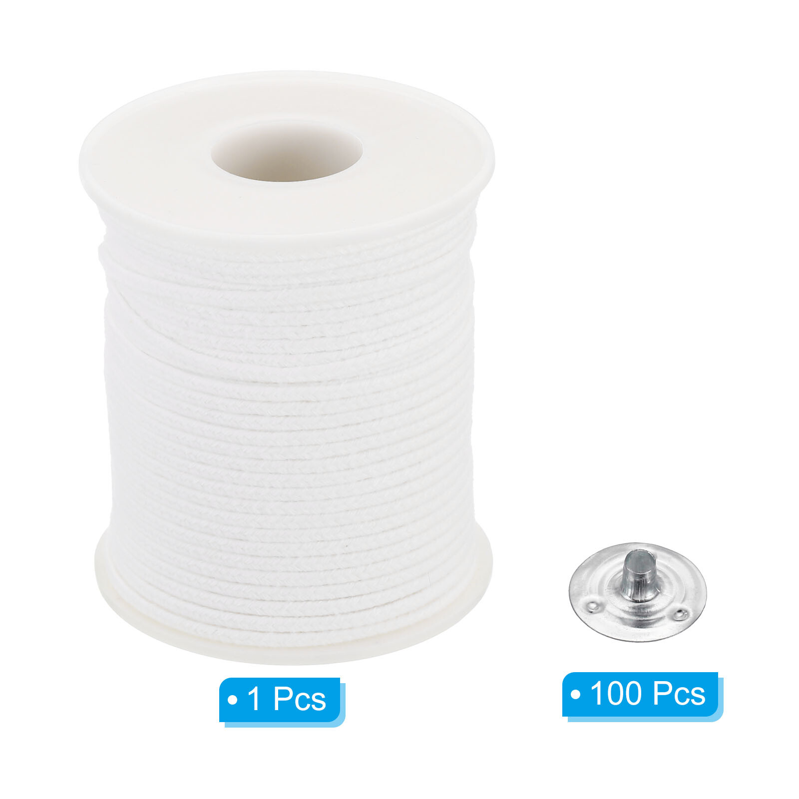 200Ft Braided Candle Wicks, 40 PLY Cotton with Metal Candle Wick