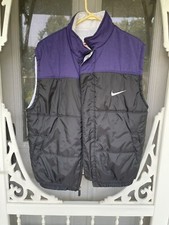 Vintage Nike Puffer Vest Size XL 18-20 Boys Purple/Black Double Side Swoosh
