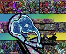 RAW HEADs #109 Mferphant 1of1 Digital Street Art Brut by RabidArtWork
