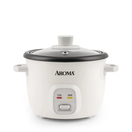 Aroma Housewares 4-Cups Cooked / 1Qt. Rice & Grain Cooker ARC-302NG White
