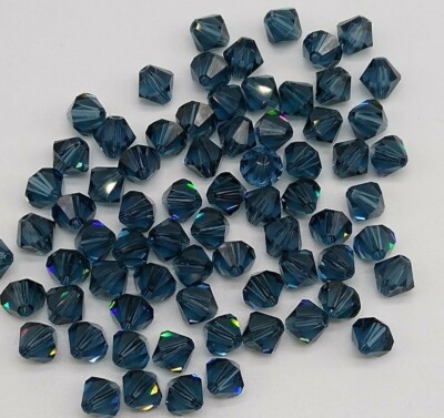 Swarovski Crystal Montana Bicone Beads; 3mm, 4mm, 5mm, 6mm