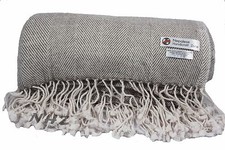 Himalayan Cashmere Throw Natural Brown Color Blanket 54"x108" Hand Made in Nepal