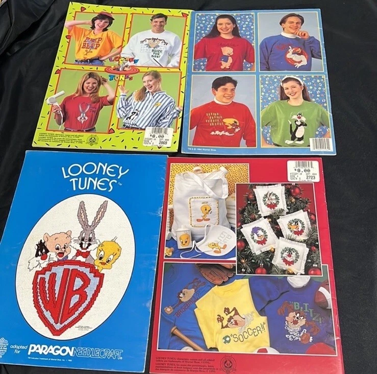 4 Vtg 80s/90s  Looney Tunes Cross Stitch/Waste Canvas Pattern Books~Bugs Bunny++ - Image 2 of 4