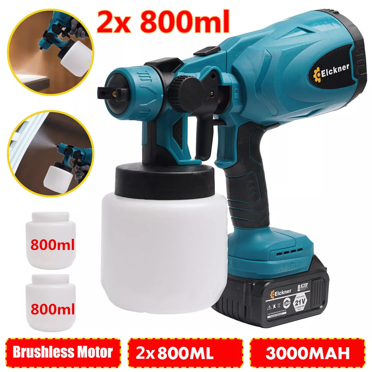 Cordless High Pressure Spray Gun Wall Car Paint Sprayer For Makita