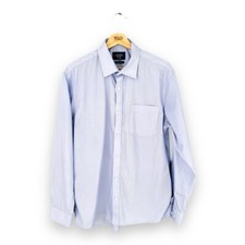 Mens Blue Long Sleeved Regular Fit Work Shirt Size 16" collar