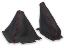 SCHALTMANSCHETTE HANDBREMSSACK FUR HONDA CRX DEL SOL 1992-1997 LEDER NAHT ROT