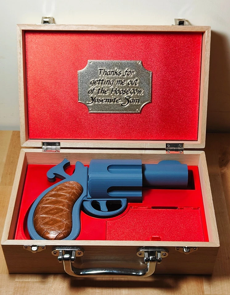 Custom stampa 3d pistola + proiettili + valigia in legno di Roger Rabbit Film - Immagine 3 di 4