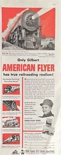 American Flyer Model Train 1955  Vintage Print Ad Retro Model Railroad Photo Ad
