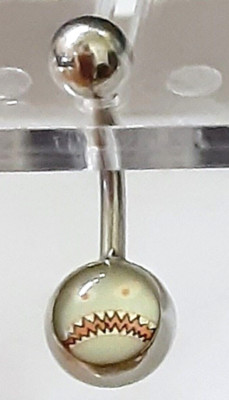 Belly Ring Logo Meanie Face Non Dangle Naval Steel 