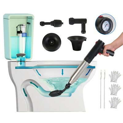 #ad Toilet Plunger Drain Clog Remover High Pressure Air Drain Blaster Gun Tool $44.34
