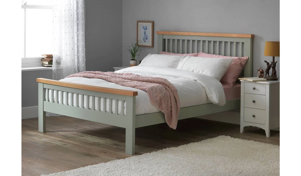 Aubrey Kingsize Wooden Bed Frame Sage Green eBay